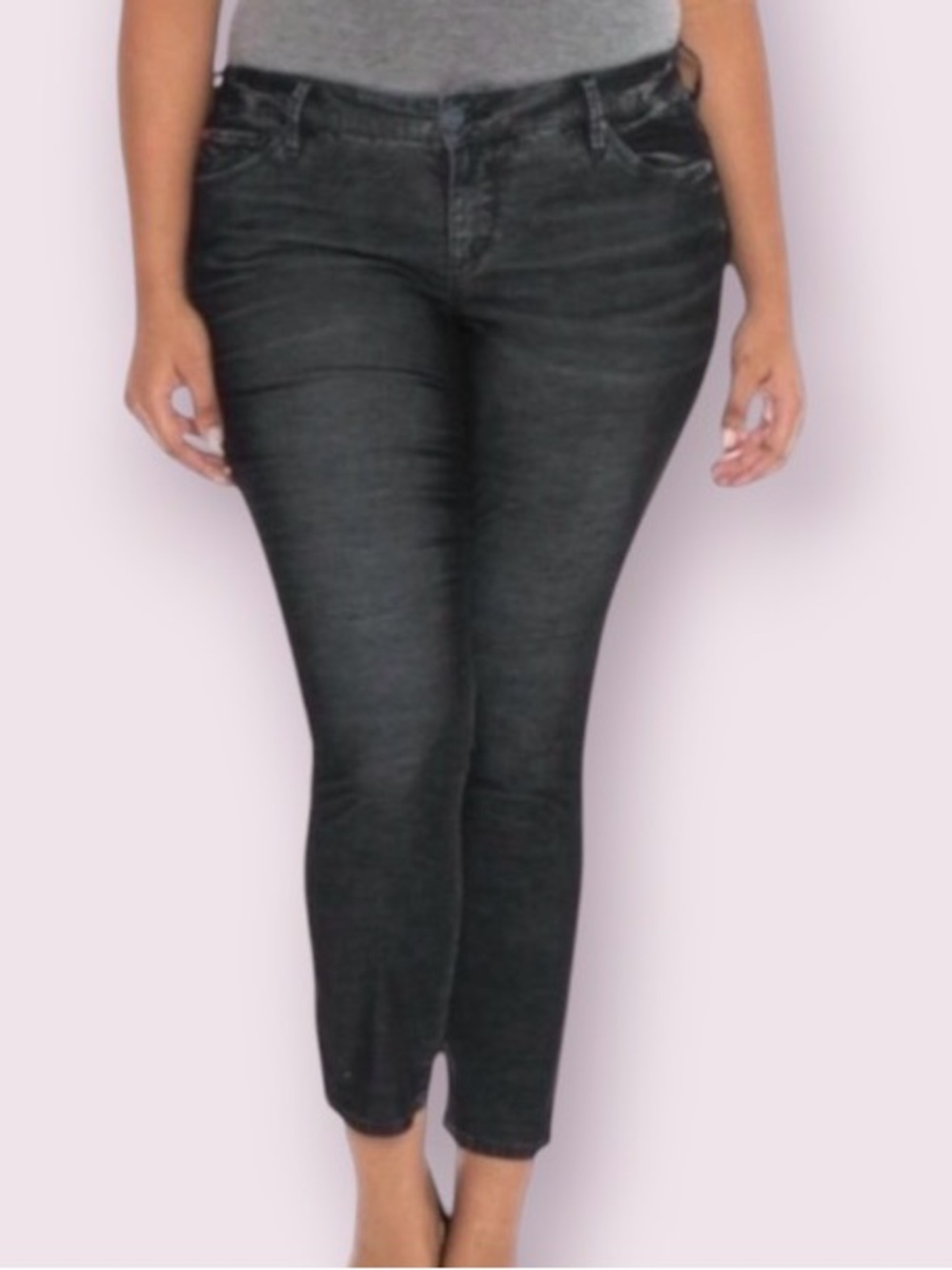 Slink Jeans Lightweight Corduroy Pants Curvy Fit Black Size 16